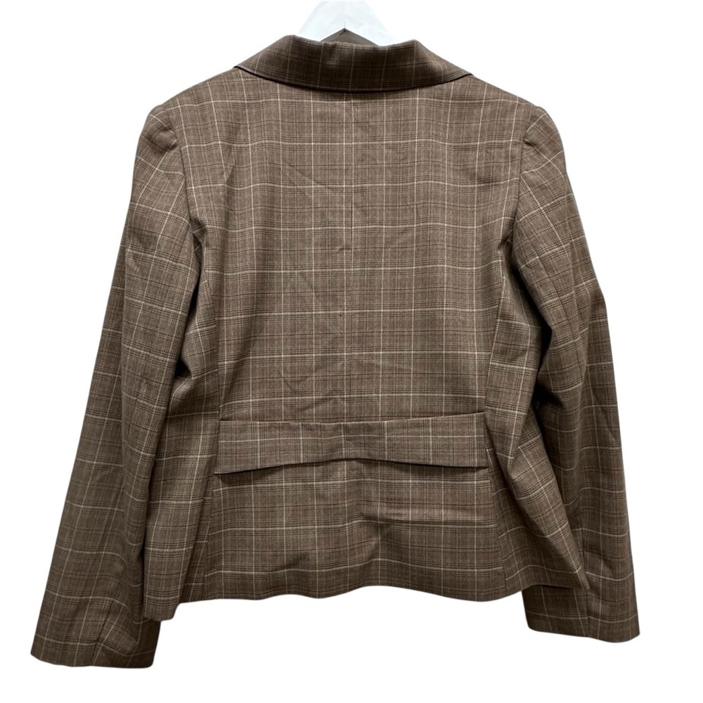 Harve Bernard Women’s Brown Plaid Jacket Blazer Coat Suite Sz 14 Large Work wear - Picture 3 of 7